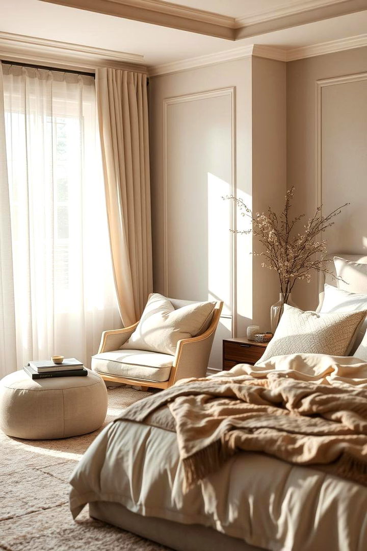 Serene Neutral Palette - 22 Bedroom Sitting Area Ideas