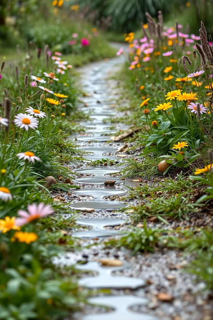 Serene Rain Garden Path - 22 Natural Walkway Ideas