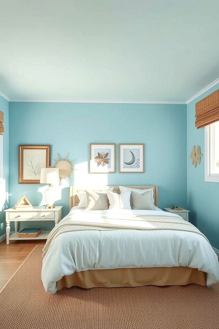Serene Sky Blue and Sand - 22 Bedroom Painting Ideas With Two Colors