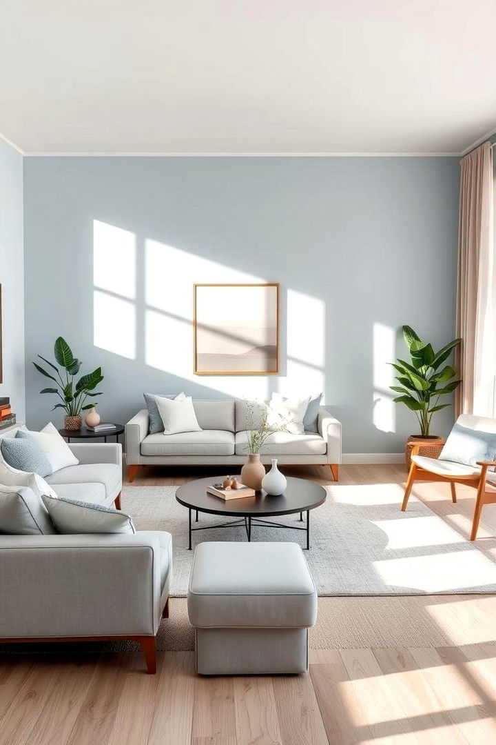 Serene Sky Blue and Soft Taupe - 22 Two Colour Combination for Living Room