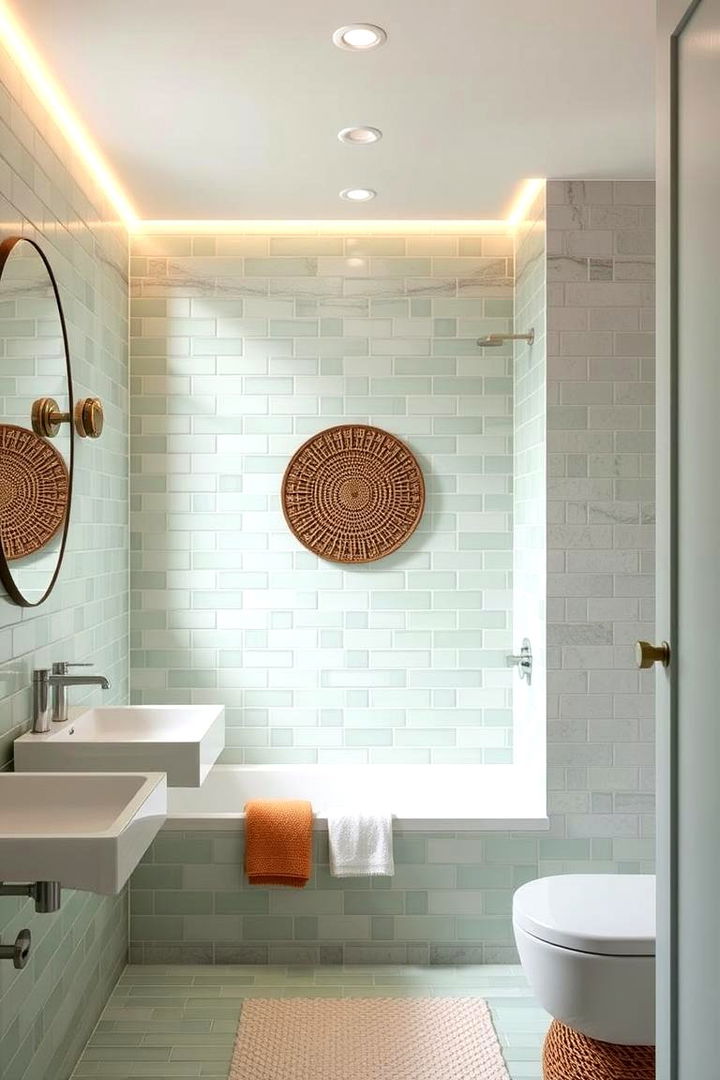 Serene Spa Like Bathroom - 22 Green Tile Bathroom Ideas