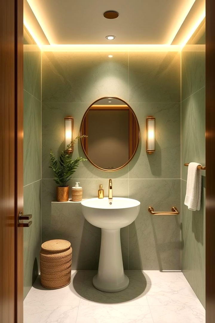 Serene Spa Style Sanctuary - 22 Green Powder Room Ideas