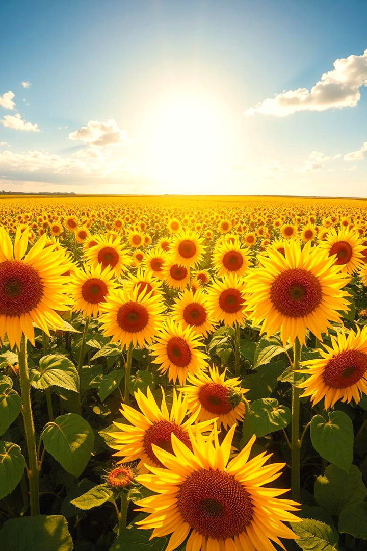 Serene Sunflower Fields Mural - 22 Garden Mural Ideas