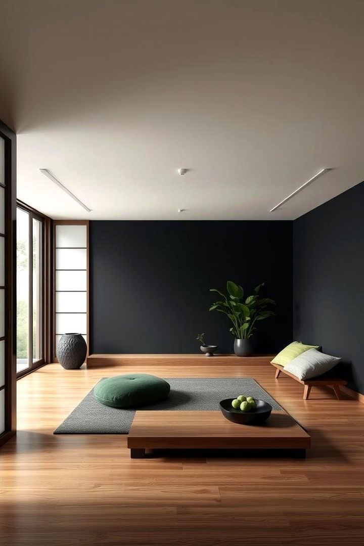 Serene Zen Retreat - 22 Black Room Ideas