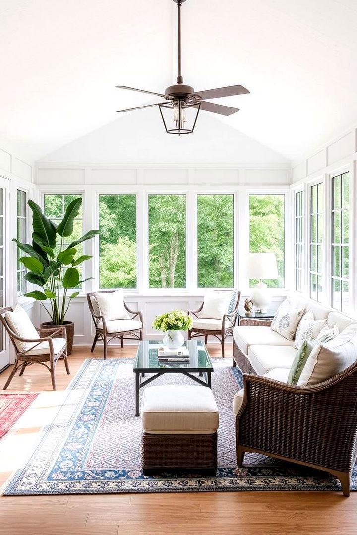 Serene and Balanced Layout - 22 Small Sunroom Ideas