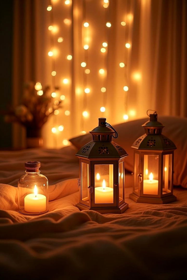 Setting the Mood with Ambient Lighting for Relaxed Moods - 22 Small Boho Bedroom Ideas