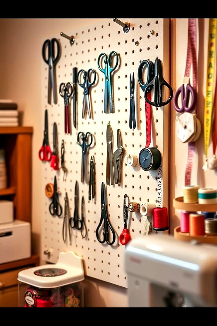 Sewing Room Pegboard Organizer - 22 Pegboard Ideas