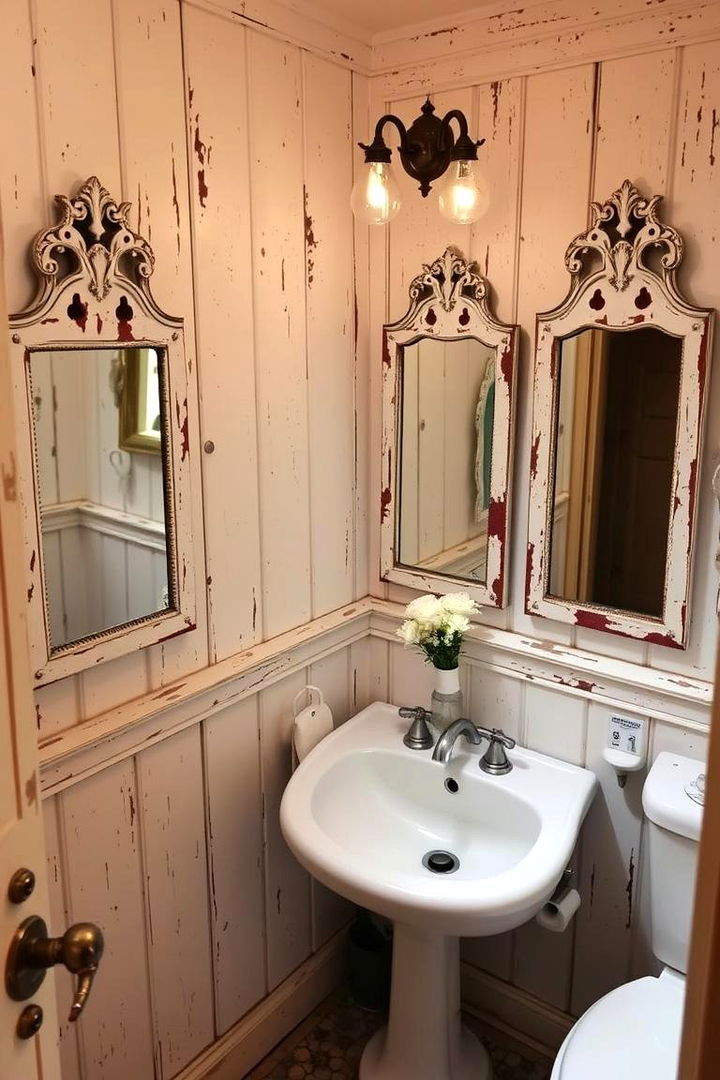 Shabby Chic Touches with Weathered Finishes - 22 Cottage Bathroom Ideas