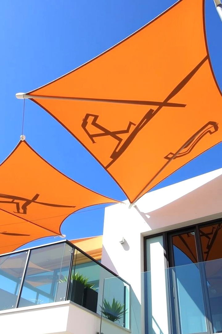 Shade Sails for Bold Geometric Appeal - 22 Balcony Shade Ideas