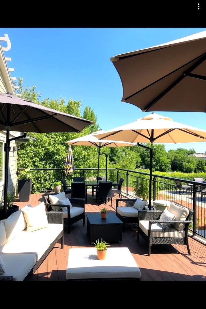 Shade Solutions with Umbrellas - 22 Deck Decorating Ideas