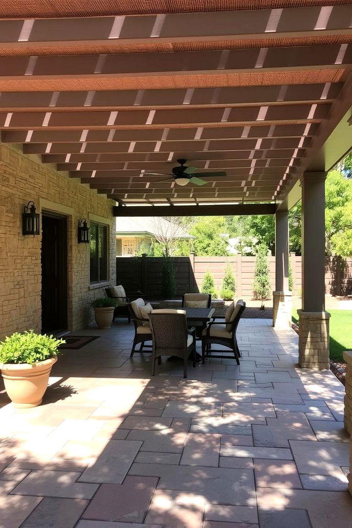 Shaded Patio with Elegant Pavers - 22 Arizona Backyard Ideas
