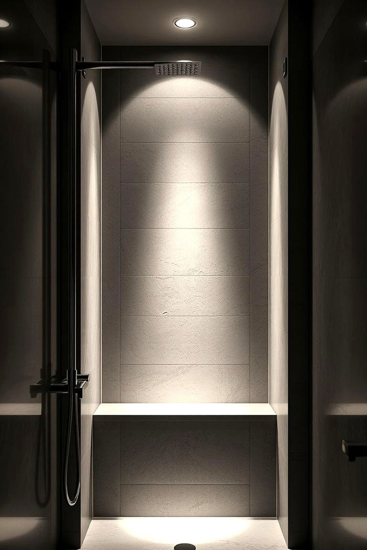 Shadowed Niche with Accent Lighting - 22 Shower Niche Ideas