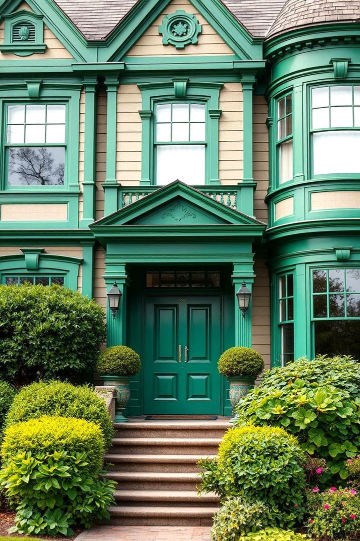 Shamrock Sophistication - 22 Green Exterior House Paint Ideas