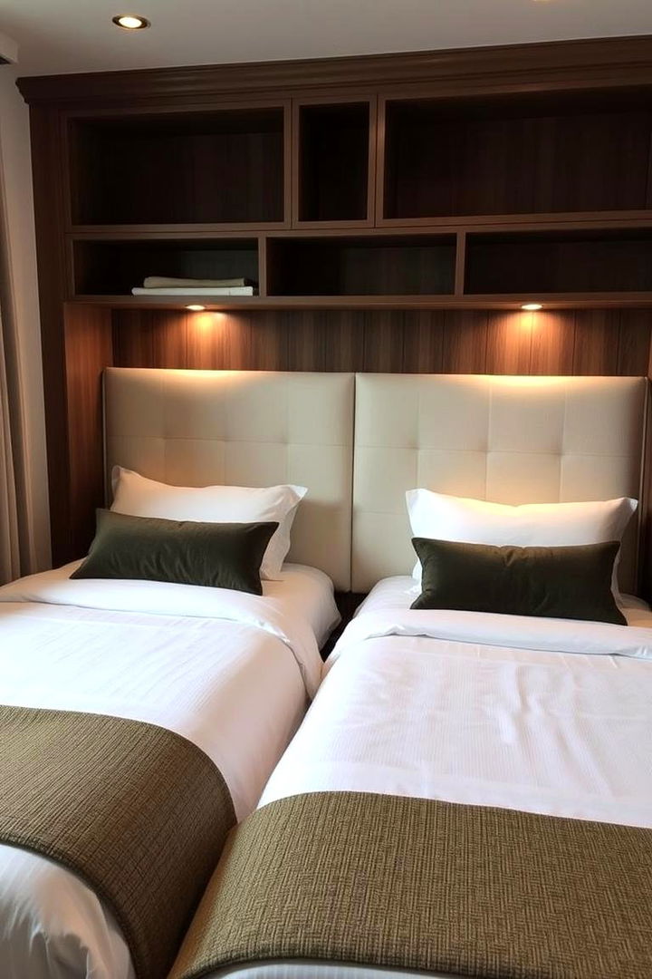 Shared Headboard Concept - 22 2 Beds in One Small Room Ideas