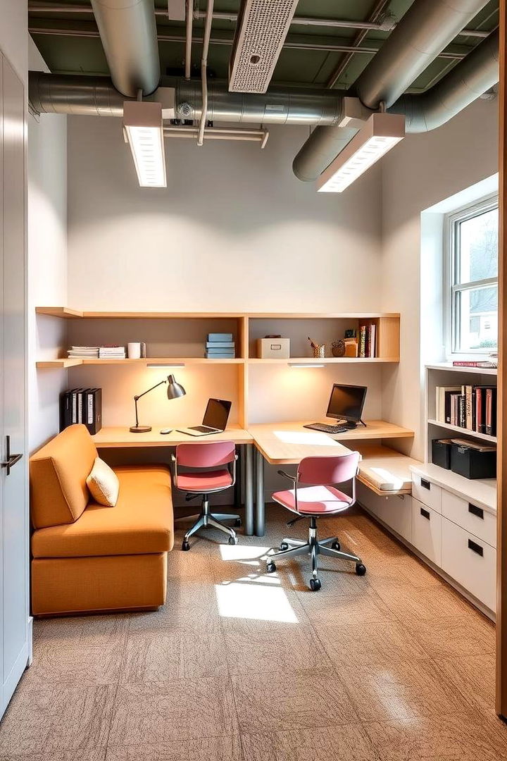Shared Study Nook - 22 Boy and Girl Shared Small Room Ideas