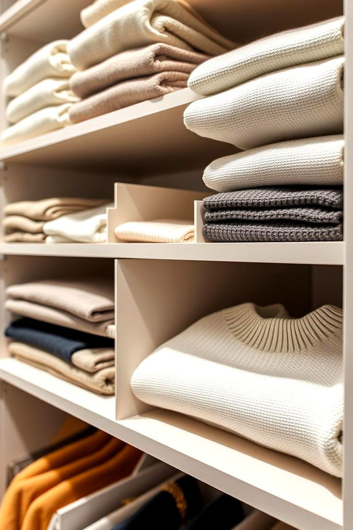 Shelf Dividers in Closets - 22 sweater storage ideas
