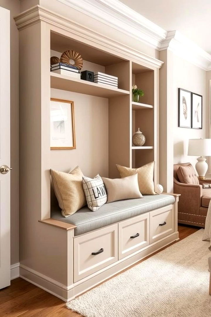 Shelf Integrated Bench - 22 Bedroom Bench Ideas