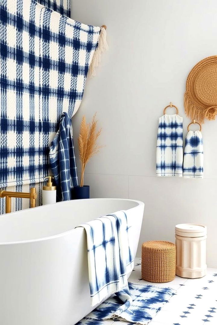 Shibori Textiles and Accessories - 22 Japandi Bathroom Ideas