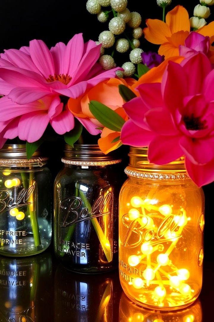 Shimmering Jewel Accents - 22 Mason Jar Wedding Centerpieces
