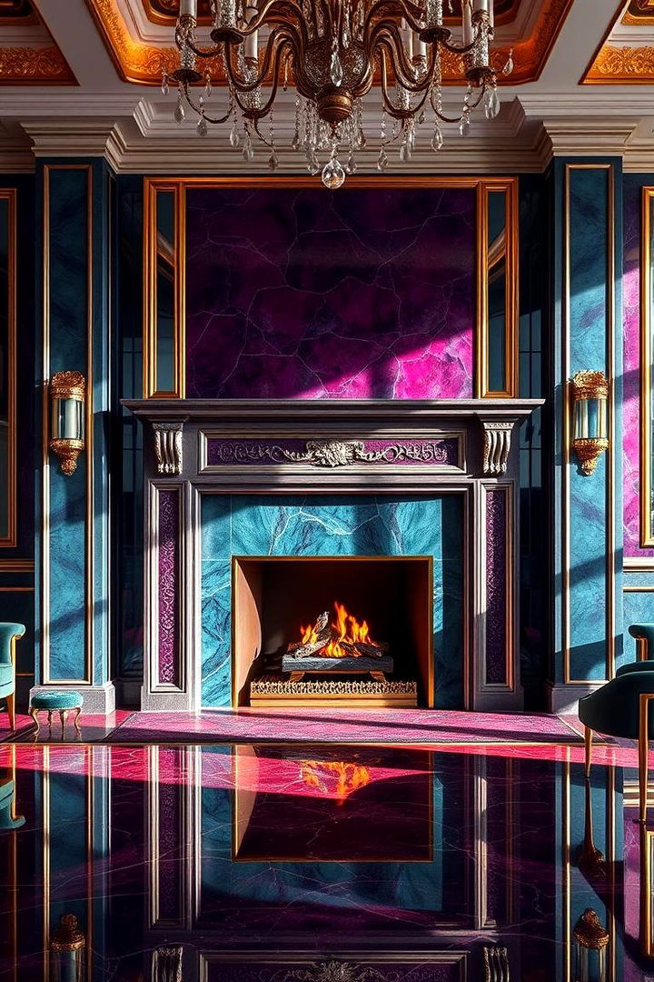 Shimmering Jewel Tones - 22 Fireplace Paint Ideas
