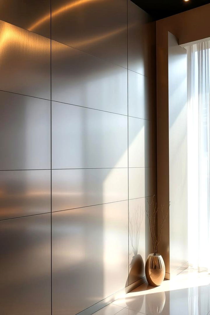 Shimmering Metallic Finishes - 22 Living Room Accent Wall Ideas