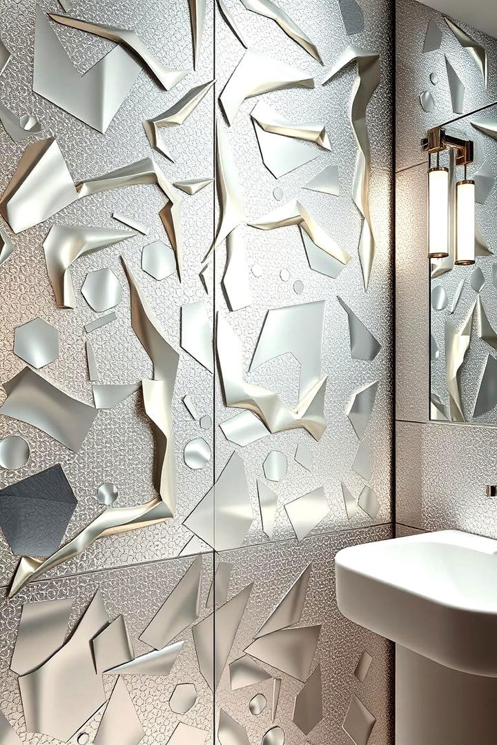 Shimmering Metallic Finishes - 22 Bathroom Wall Ideas