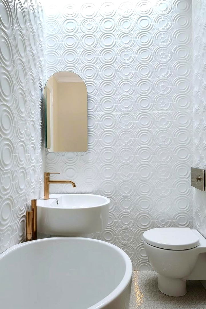 Shimmering Textures and Polished Finishes - 22 White and Gold Bathroom Ideas