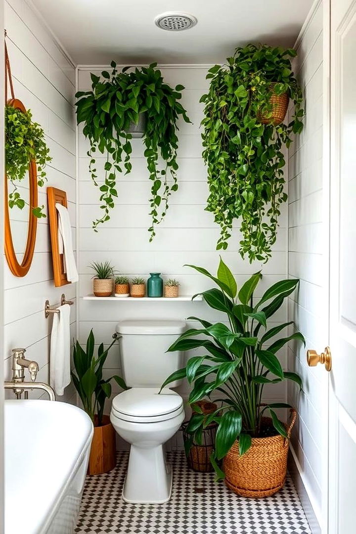 Shiplap Bathrooms with Lush Greenery - 22 shiplap bathroom ideas