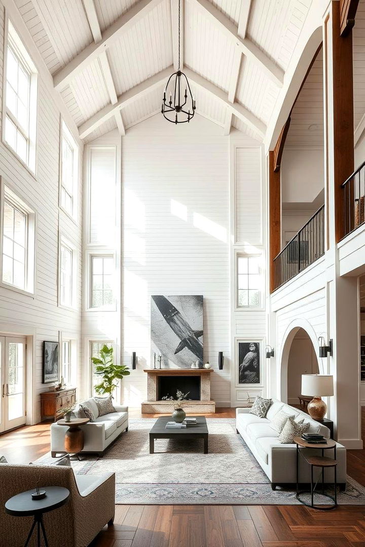 Shiplap In High Ceilings - 22 Shiplap Living Room Ideas