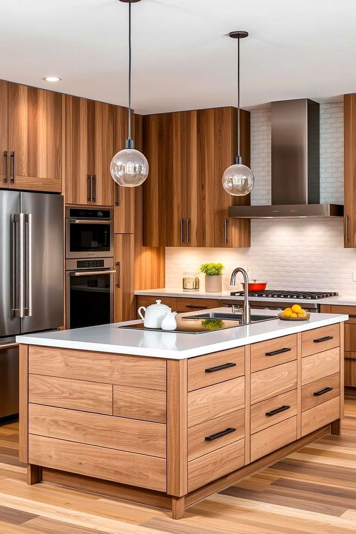 Shiplap Island with Integrated Cooktop - 22 Shiplap Kitchen Island Ideas