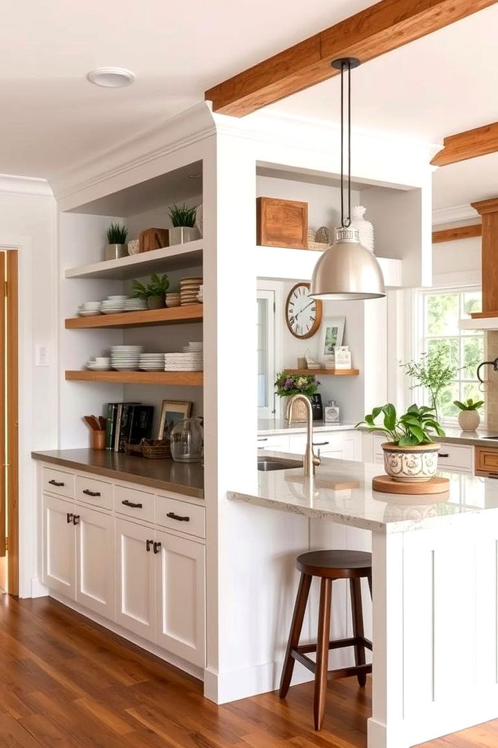 Shiplap Island with Integrated Open Shelving - 22 Shiplap Kitchen Island Ideas