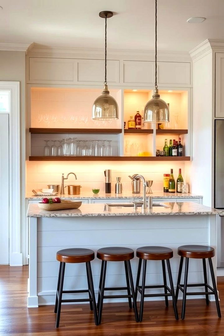 Shiplap Island with a Built In Bar - 22 Shiplap Kitchen Island Ideas