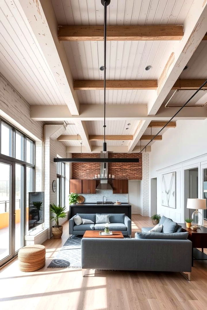 Shiplap in Contemporary Loft Apartments - 22 Shiplap Ceiling Ideas