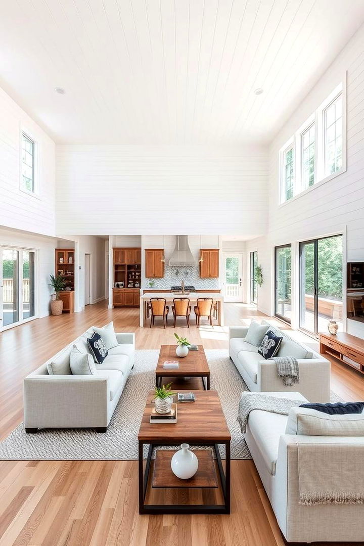 Shiplap in Open Concept Living - 22 Shiplap Living Room Ideas
