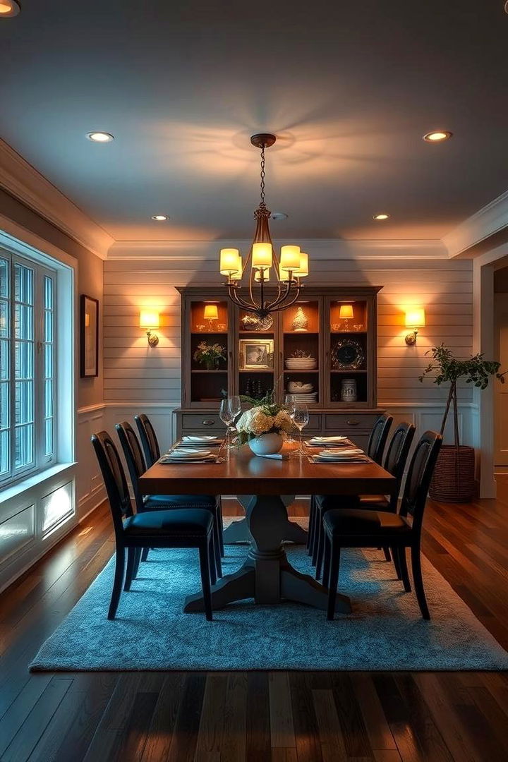 Shiplap with Ambient Lighting - 22 Shiplap Dining Room Wall Ideas