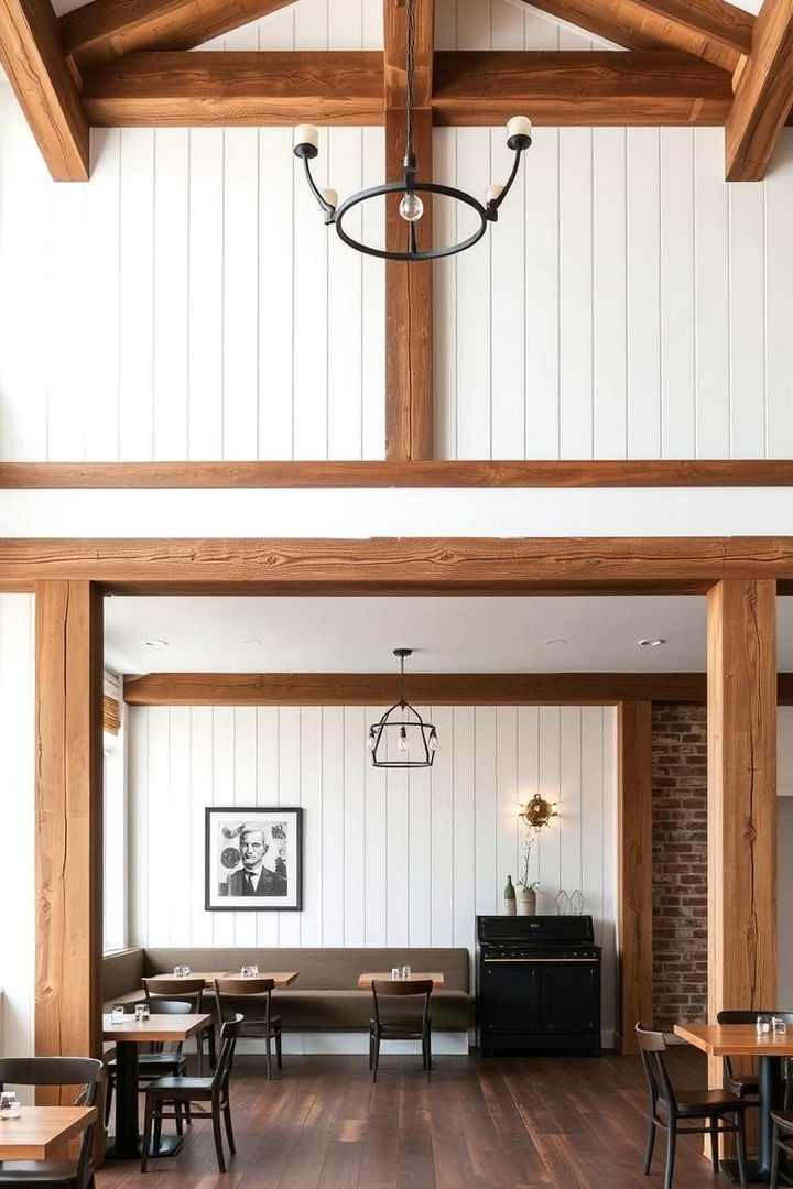 Shiplap with Exposed Beams - 22 Shiplap Ceiling Ideas