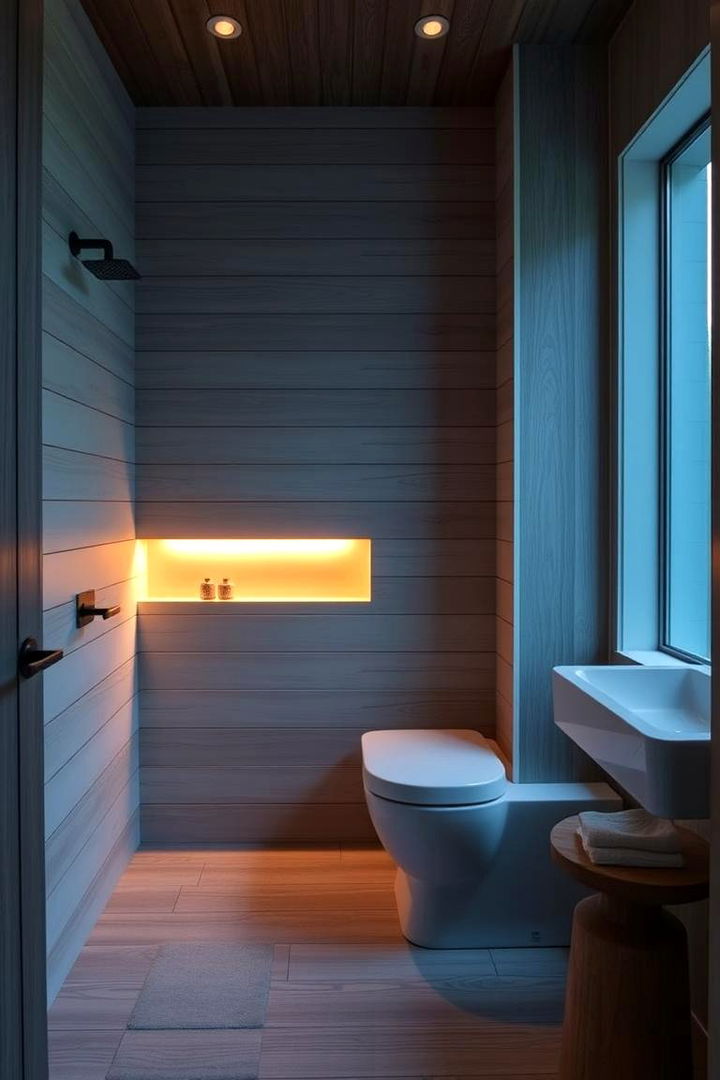 Shiplap with Integrated Lighting Effects - 22 shiplap bathroom ideas