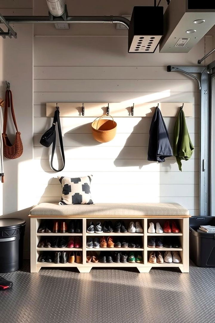 Shoe Storage Benches - 22 Garage Shoe Storage Ideas