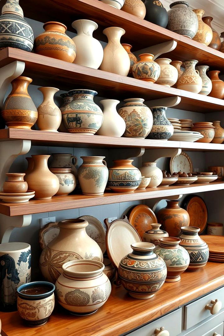 Showcase Pottery Displays - 22 Maximalist Kitchen Decor Ideas