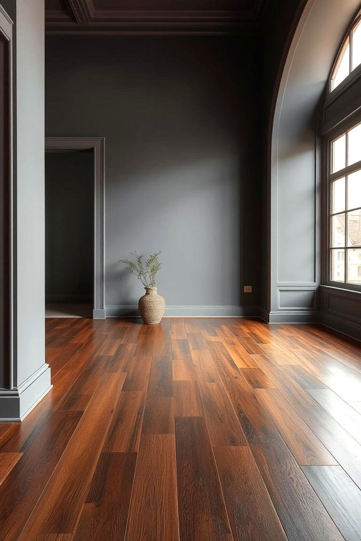 Showcasing Dark Wood Floors Warmth - 22 Grey Living Room With Dark Wood Floors