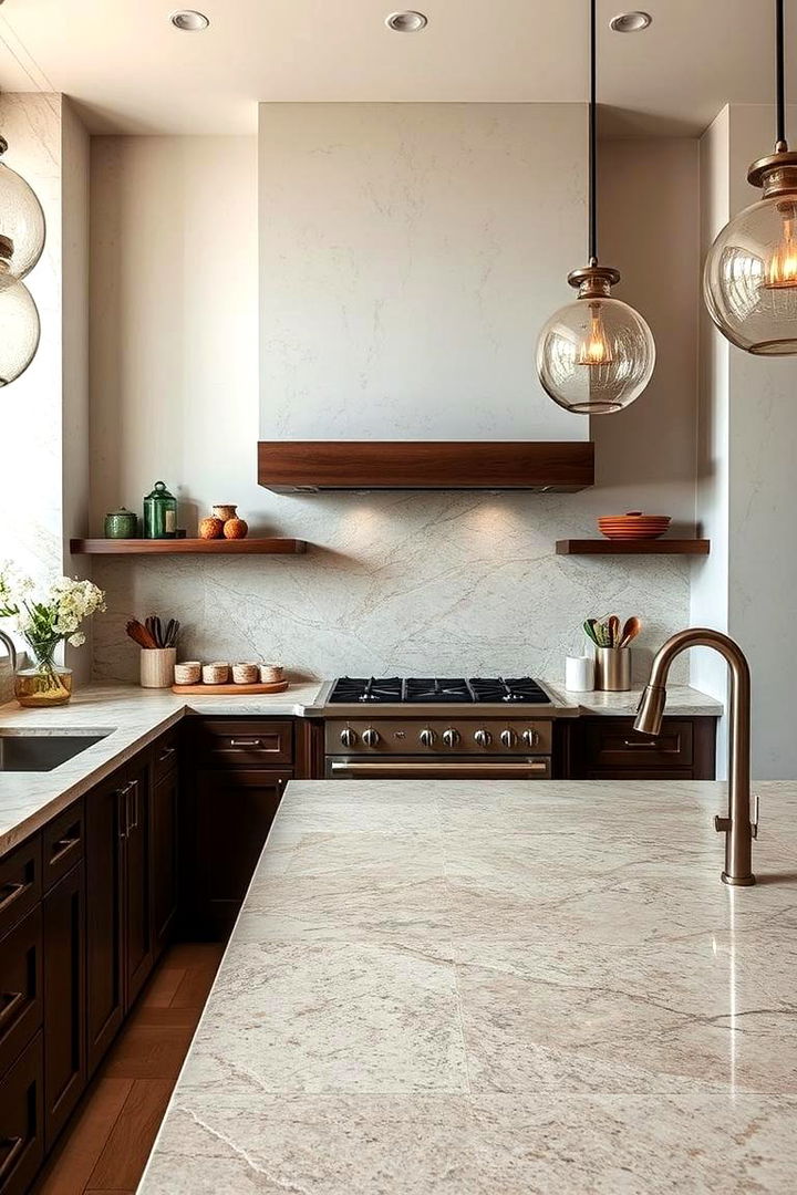 Showcasing Natural Stone Elegance - 22 Vaulted Ceiling Kitchen Ideas