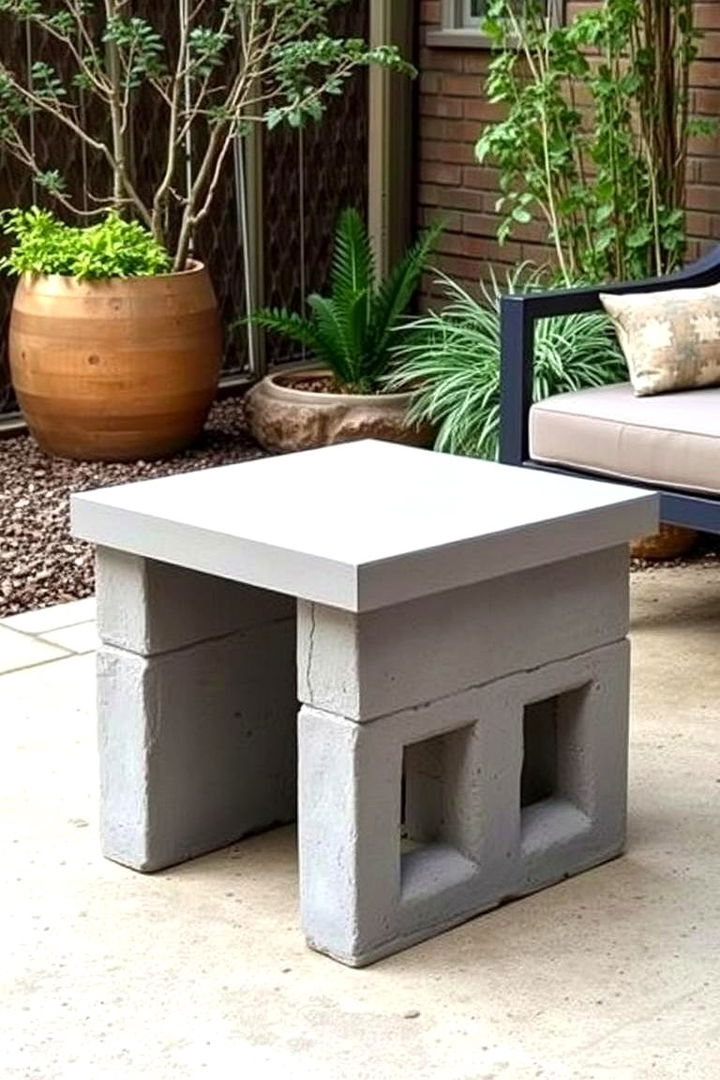 Side Table - 22 Cinder Block Garden Ideas