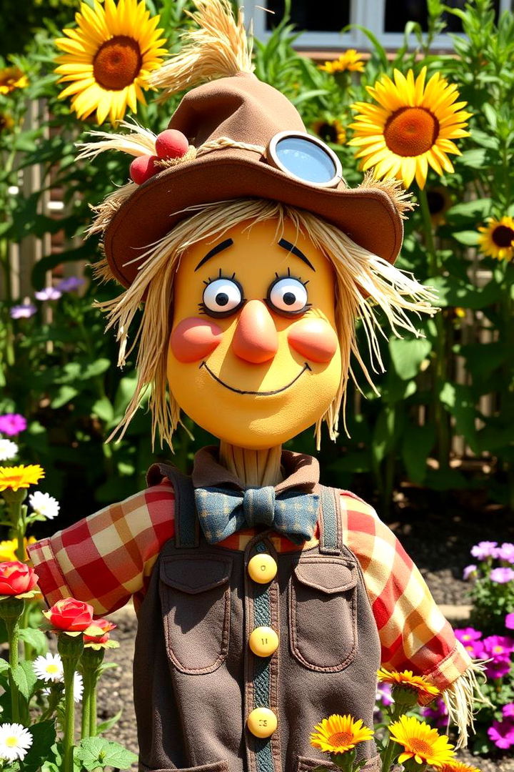 Silly Face Scarecrow Fun and Quirky - 22 Garden Scarecrow Ideas