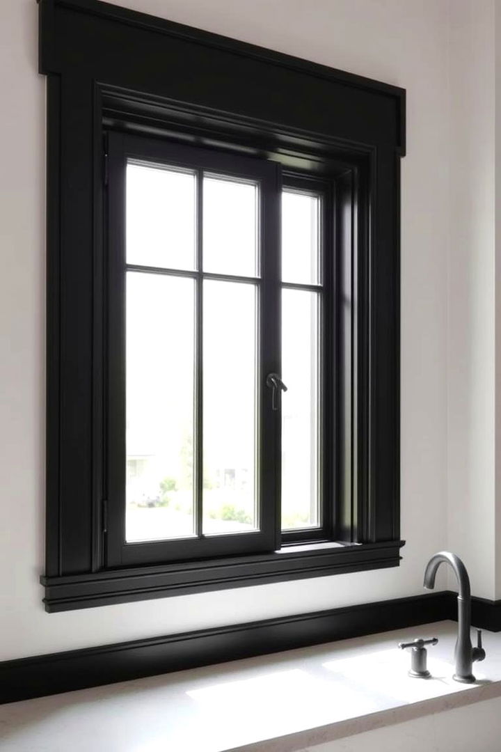 Simple Black Accents - 22 Farmhouse Interior Window Trim Ideas