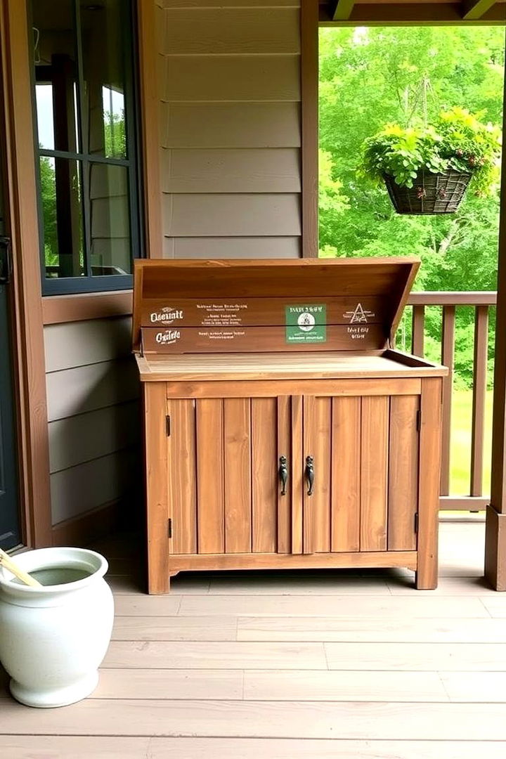 Simple Outdoor Storage with Practical Charm - 22 Rustic Front Porch Ideas