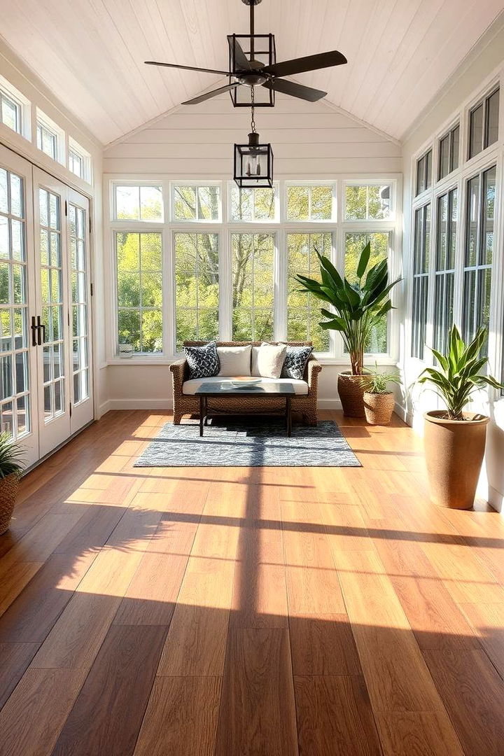 Simulated Wood Tile Warmth - 22 Sunroom Tile Floor Ideas