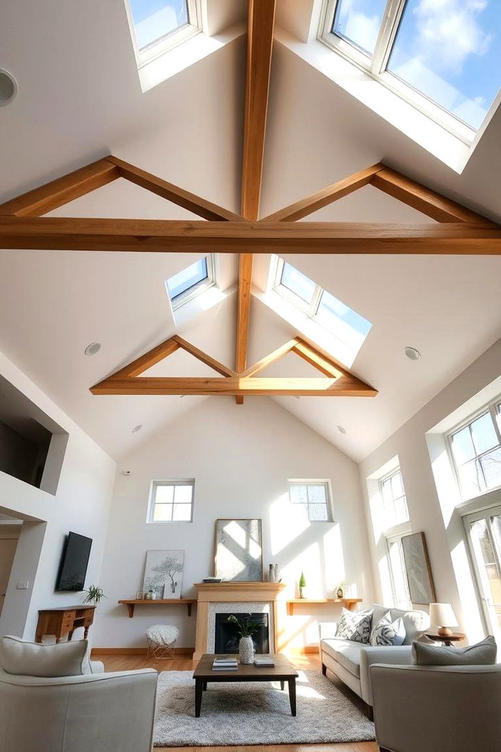 Skylight Infusion - 22 Living Room Vaulted Ceiling Ideas