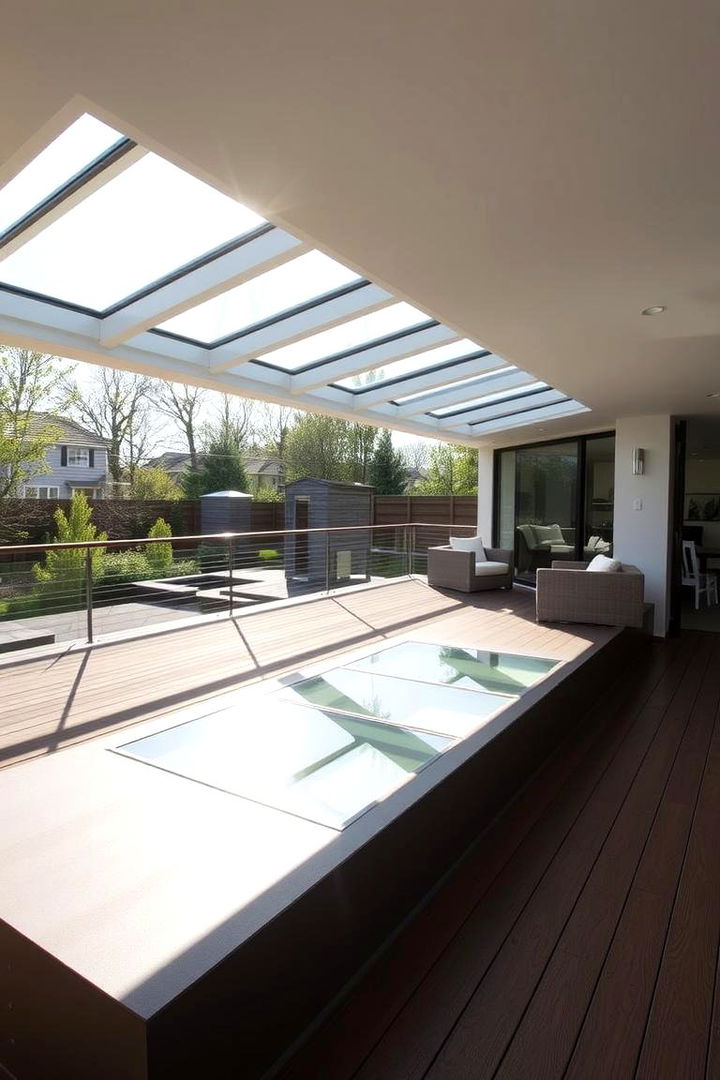 Skylight Integration Cover - 22 Covered Deck Ideas