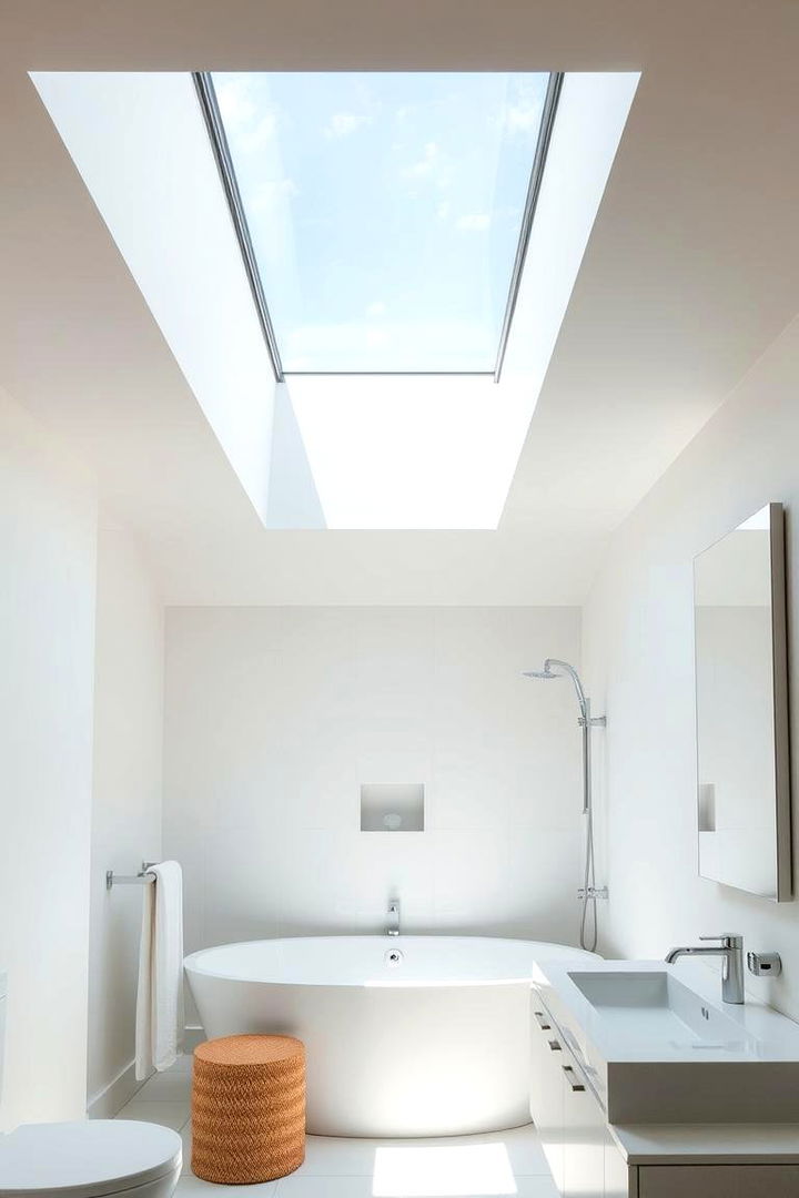 Skylights Inviting Natural Daylight - 22 Spa Like Bathroom Ideas