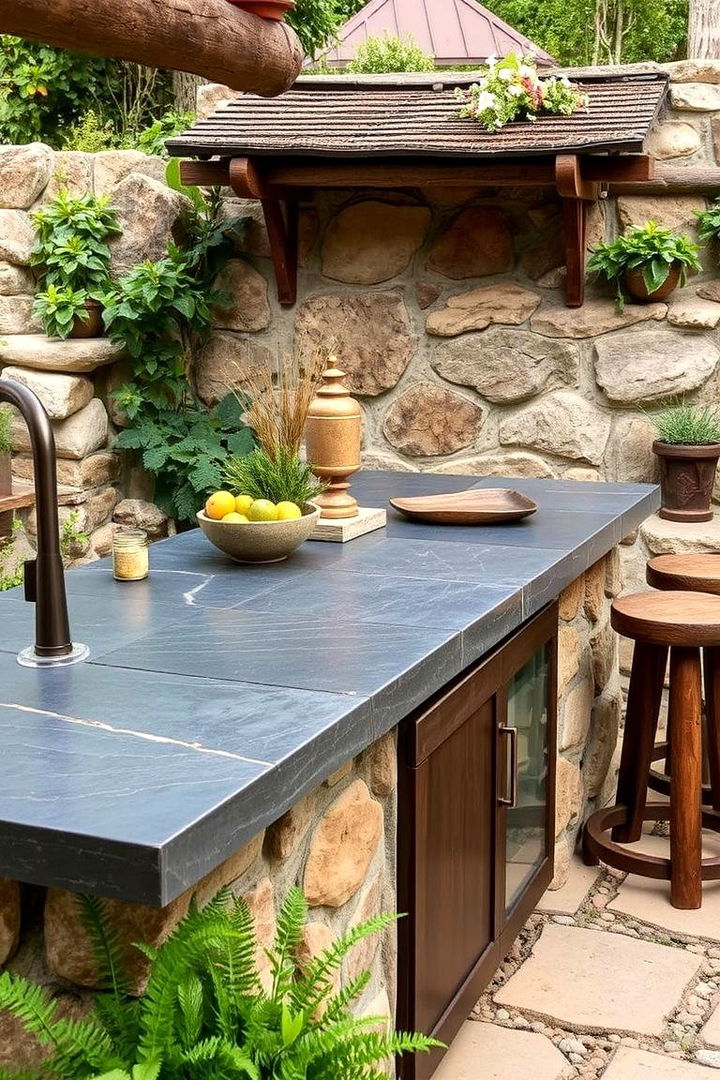 Slate Countertops - 22 Types of Outdoor Kitchen Countertops
